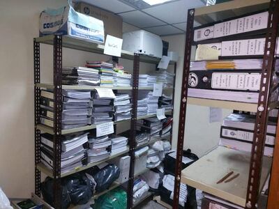 Depósito de evidencias del juzgado de garantías de Delitos Económicos N° 1, de dónde "desaparecieron" cheques presentados como evidencias en el caso Ramón González Daher.