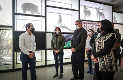 Mario Abdo y su esposa, la primera dama Silvana López Moreira, el jueves último  en el Chaco, en su última actividad oficial.