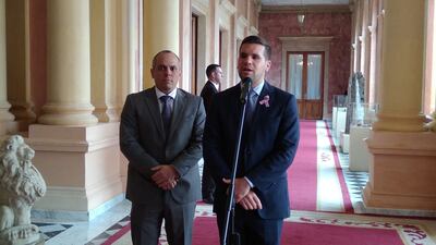 Camilo Benítez, Contralor General de la República y Hernán Huttemann, Secretario General de la Presidencia de la República