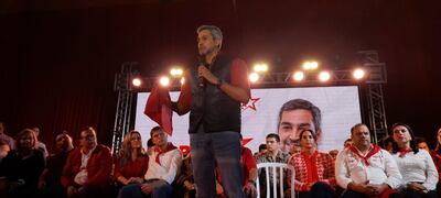 El presidente de la República, Mario Abdo, el jueves en Coronel Oviedo.