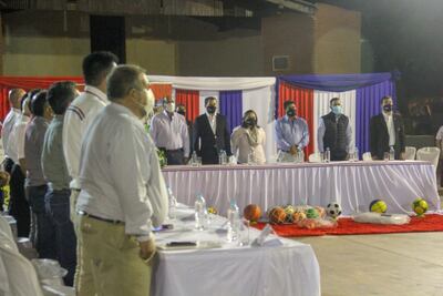 Acto de firma de convenio de la SND con municipios de San Pedro.