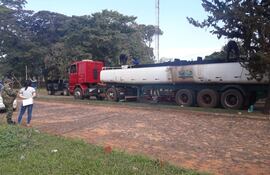 La droga estaba oculta en el interior del camión cisterna.