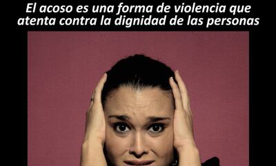 Afiche que en su momento ilustró una campaña de prevención de acoso en la función  pública.