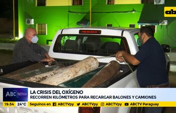 Recorren kilómetros para recargar balones y camiones de oxigeno