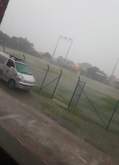Estado de la cancha de Presidente Hayes luego de la suspensión de la Sub 18 de Nacional-Guaireña.