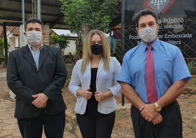 Los abogados Alberto Poletti, Graciela Noguera y Óscar Tuma.