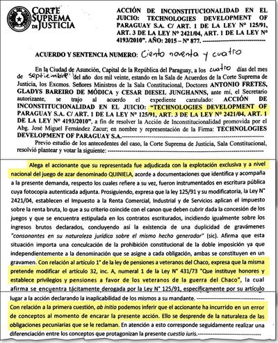 La Corte Suprema de Justicia rechazó la acción de inconstitucionalidad planteada por TDP SA para no pagar impuestos, entre ellos el Iracis.