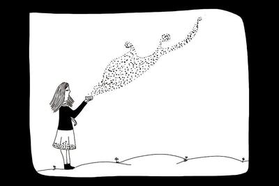 Una ilustración de la artista Rebeca Benítez.