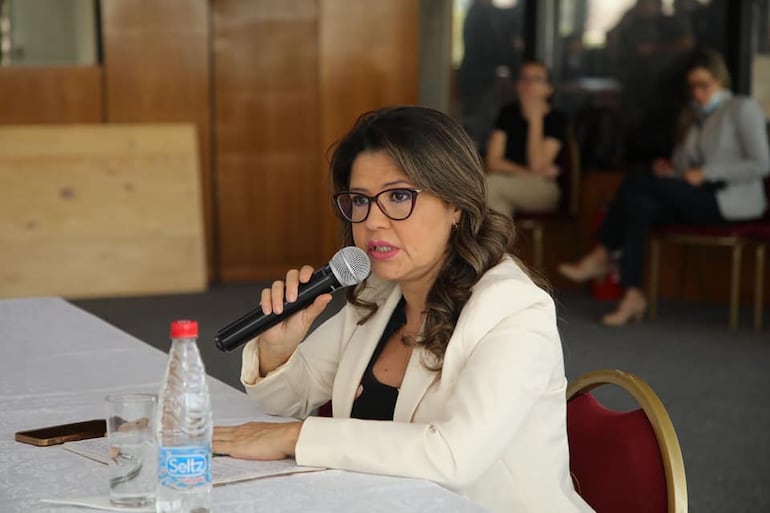 Cecilia Pérez, ministra asesora del Poder Ejecutivo para asuntos de seguridad, durante su comparecencia ante la Comisión Bicameral de Investigación, el pasado martes.