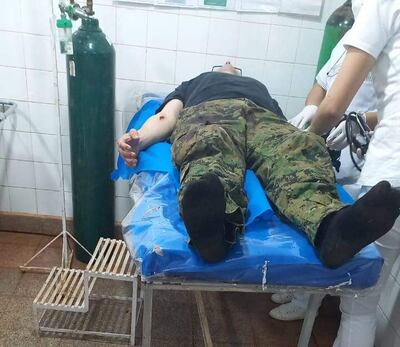 El agente policial fue trasladado al centro de salud de Mayor Otaño.