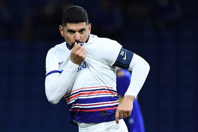 Néstor Ortigoza, 36 años, celebra su gol para San Lorenzo.