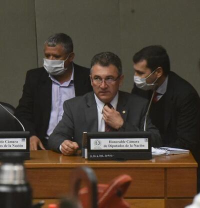 El Ing. Luis Villordo, presidente de la ANDe, durante la interpelación en la Cámara de Diputados, este miércoles.