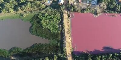 Vista de la laguna contaminada