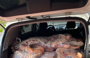 La Unidad Anticontrabando incautó 333 kilos de carne que ingresaron al país de forma ilegal.