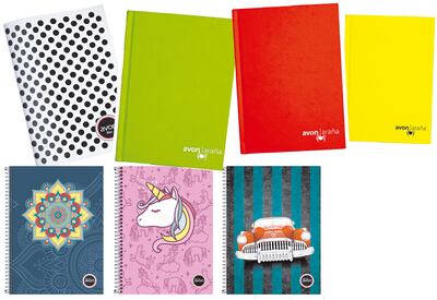 Avon cuenta con una gran variedad de productos, comenzando por el cuaderno clásico Avon Flex. Además dispone de carpetas, biblioratos entre otros útiles de alta demanda en el periodo de clases.