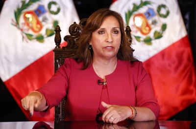 Dina Boluarte, presidenta de Perú.