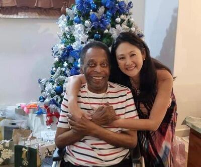 Pelé pasó la  Navidad con su hija.