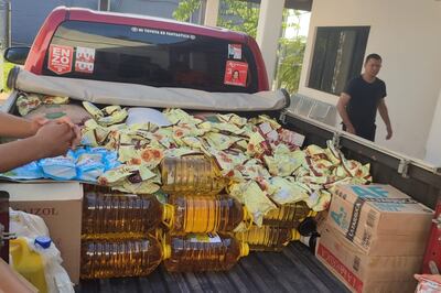 Camioneta en la que iba la concejal departamental Juani Alfonzo.