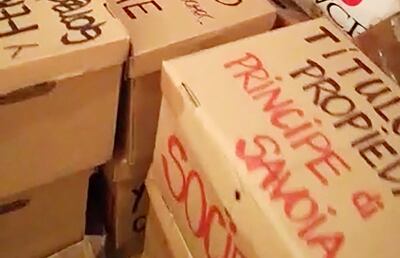 Documentos incautados por la Fiscalía en el caso de la firma de fachada Príncipe Di Savoia.