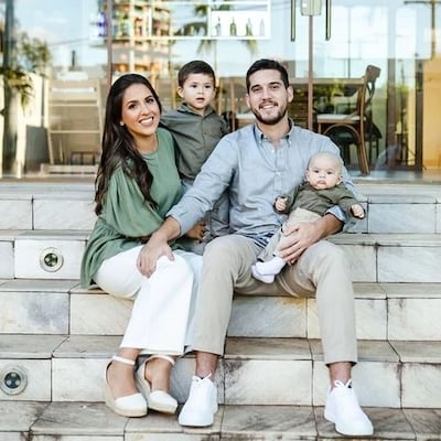 Hermosa familia. Rubén Rubin y Camila Rienzi con sus pequeños Benja y Rafa.