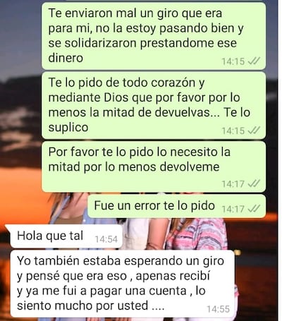 Parte de las capturas de pantalla de Ayelén Silvero que se viralizaron.