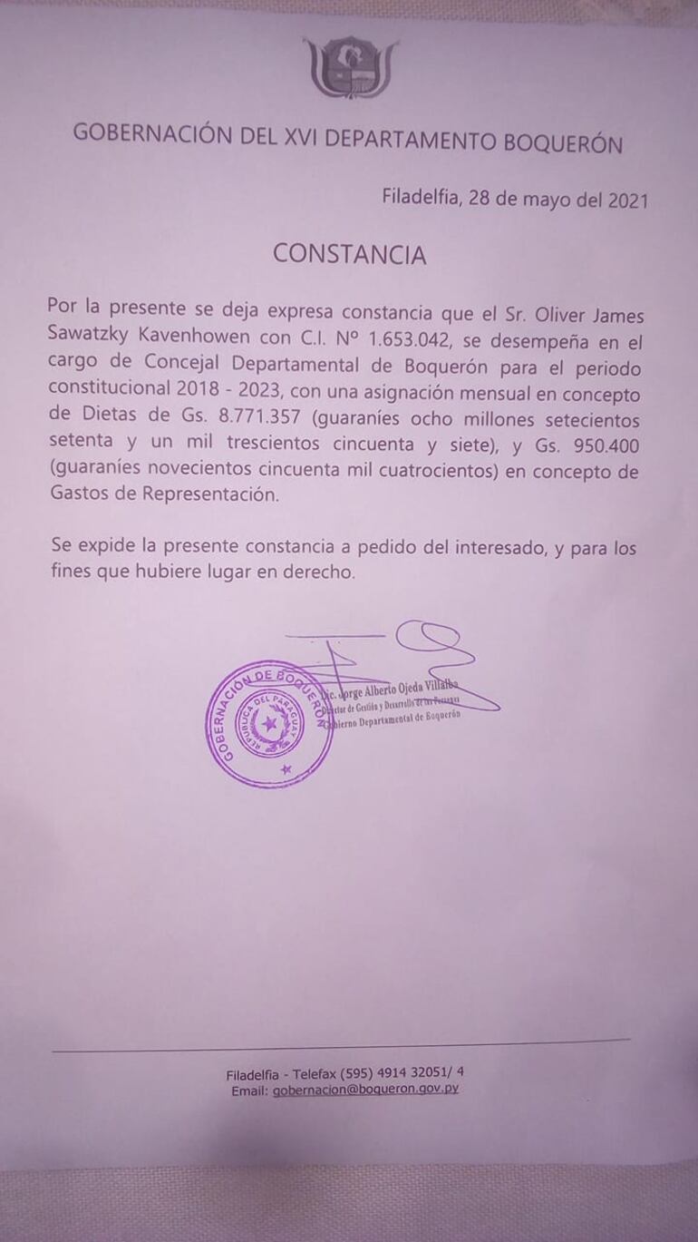 El salario de un concejal departamental asciende a más de cuatro salarios mínimos y solo sesionan una vez por semana.