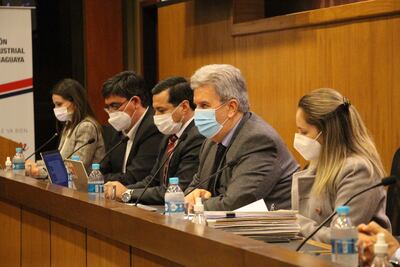 El presidente de la ANDE, Ing. Félix Sosa (centro), dio detalles de su Plan Maestro ante la UIP.