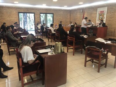 Los concejales de Ciudad del Este en la sesión ordinaria de la Junta convocada este miércoles.