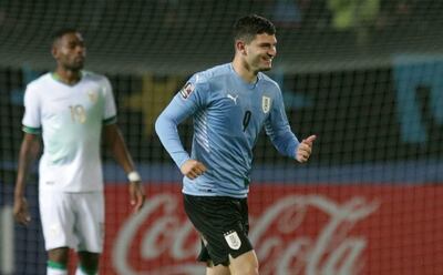 Agustín Álvarez  hizo su debut con Uruguay anotando un gol contra Bolivia.