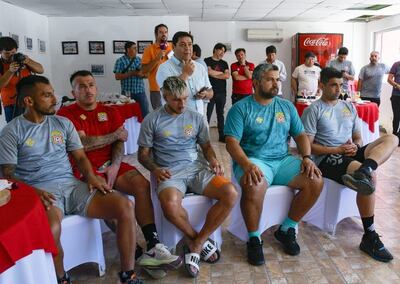 Integrantes del cuerpo técnico y la dirigencia del Curicó Unido se reunieron este miércoles para mirar el sorteo de la fase dos de la Copa Libertadores.