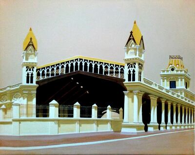 La Estación Central del Ferrocarril pintado por Guimaraens.