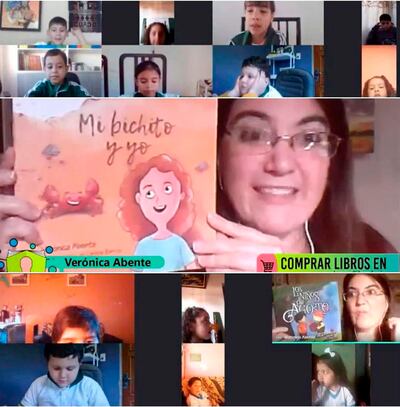 La escritora Verónica Abente es una de las que participó de las reuniones virtuales con niños y jóvenes de diferentes colegios.