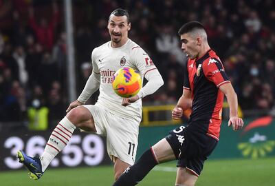Zlatan Ibrahimovic , delantero sueco del AC Milan