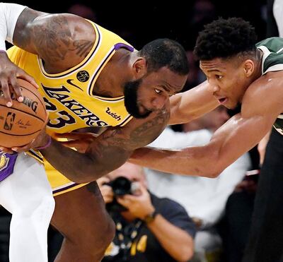 Los Lakers de LeBron y los Bucks de Antetokounmpo. Foto: AFP