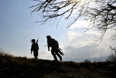Soldados de infantería estadounidenses en la provincia de Nangarhar, Afganistán, en febrero de 2010.
