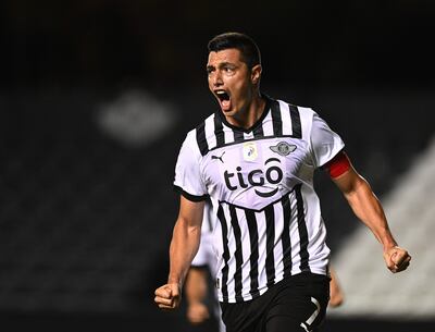 El grito de gol del experimentado atacante liberteño  Óscar “Tacuara” Cardozo (39 años), autor del único tanto anoche.