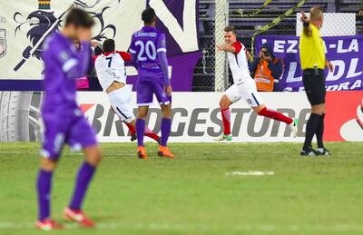 Diego Churín festeja el tanto agónico de Cerro Porteño contra Defensor Sporting en la Copa Libertadores 2018.