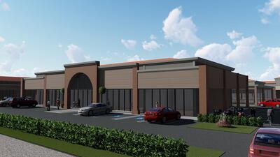 Diseño en perspectiva del futuro complejo comercial que se construirá en Villarrica.