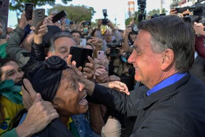 Jair Bolsonaro, presidente del Brasil, en campaña para su reelección.