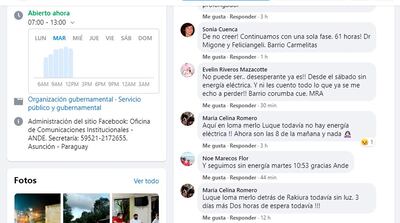 Al mediodía de ayer, los usuarios descargaban su indignación ante la falta de solución a sus problemas de suministro de energía eléctrica, aún luego de  tantas horas de la tormenta.
