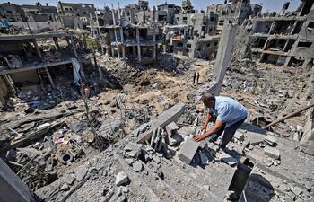 Zona destruida por ataques en la franja de Gaza.