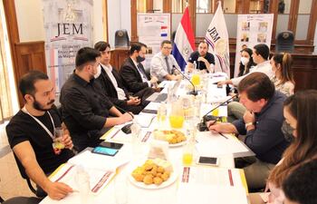 El presidente del Jurado de Enjuiciamiento de Magistrados (JEM), Jorge Bogarín Alfonso, en el desayuno de trabajo con periodistas.