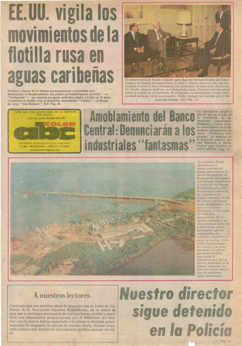 ABC Color tapa 22 marzo 1984