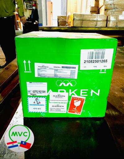 El viernes 27 llegaron las 2.000 dosis de la vacuna anticovid taiwanesas.
