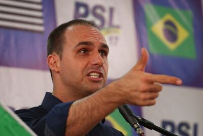 Eduardo Bolsonaro, hijo del presidente de Brasil y actualmente diputado.