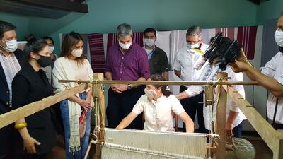 El presidente Mario Abdo Benítez y la primera dama Silvana Abdo durante el acto de inauguración, este miércoles.