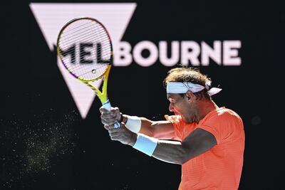 Rafael Nadal durante la primera ronda del Abierto de Australia 2021.