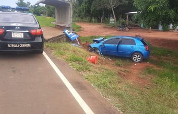 El estado en que quedó el automóvil en el cual viajaba la víctima.