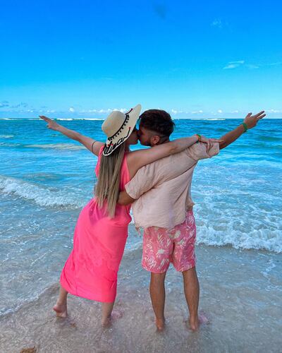 Marilina Bogado y Will Fretes, juntitos en Punta Cana, donde el músico recibió sus 28 años.