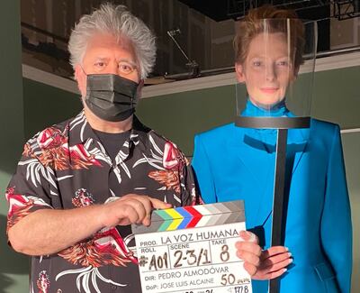 Pedro Almodóvar y Tilda Swinton. Estrenarán trabajo juntos y ella recibirá un reconocimiento.